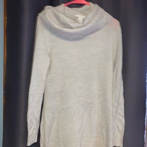 Off white sweater dress cowl neck size medium H&M